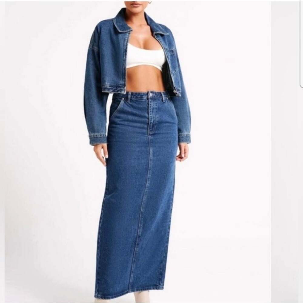 Meshki Illona Denim Maxi Skirt - size Medium